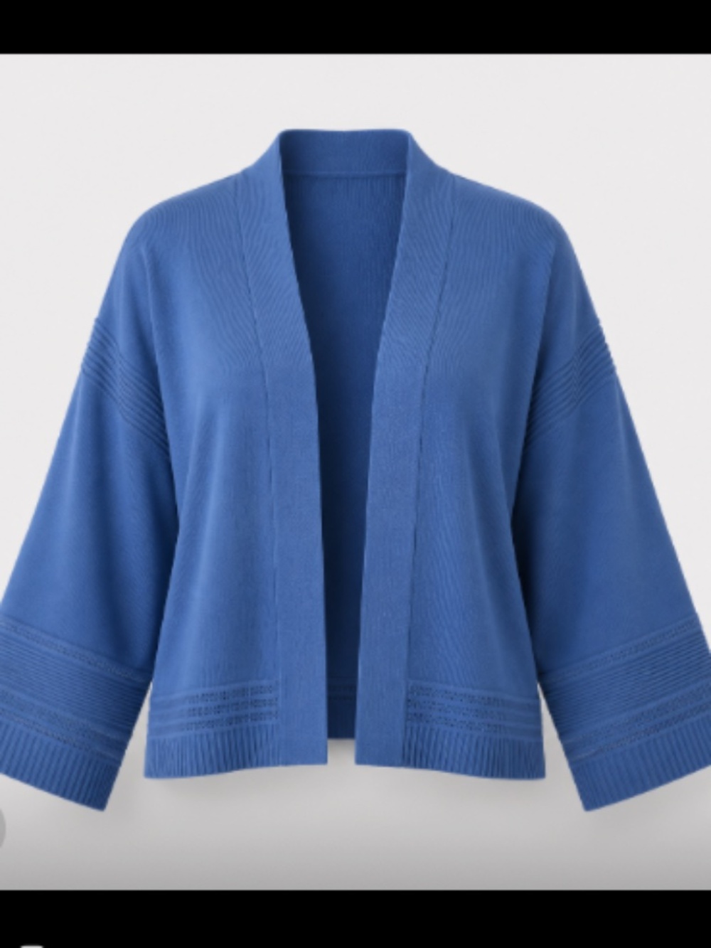 Isaac Mizrahi Live! Bridgehampton Open Front Blue Cotton Cardigan Size Medium